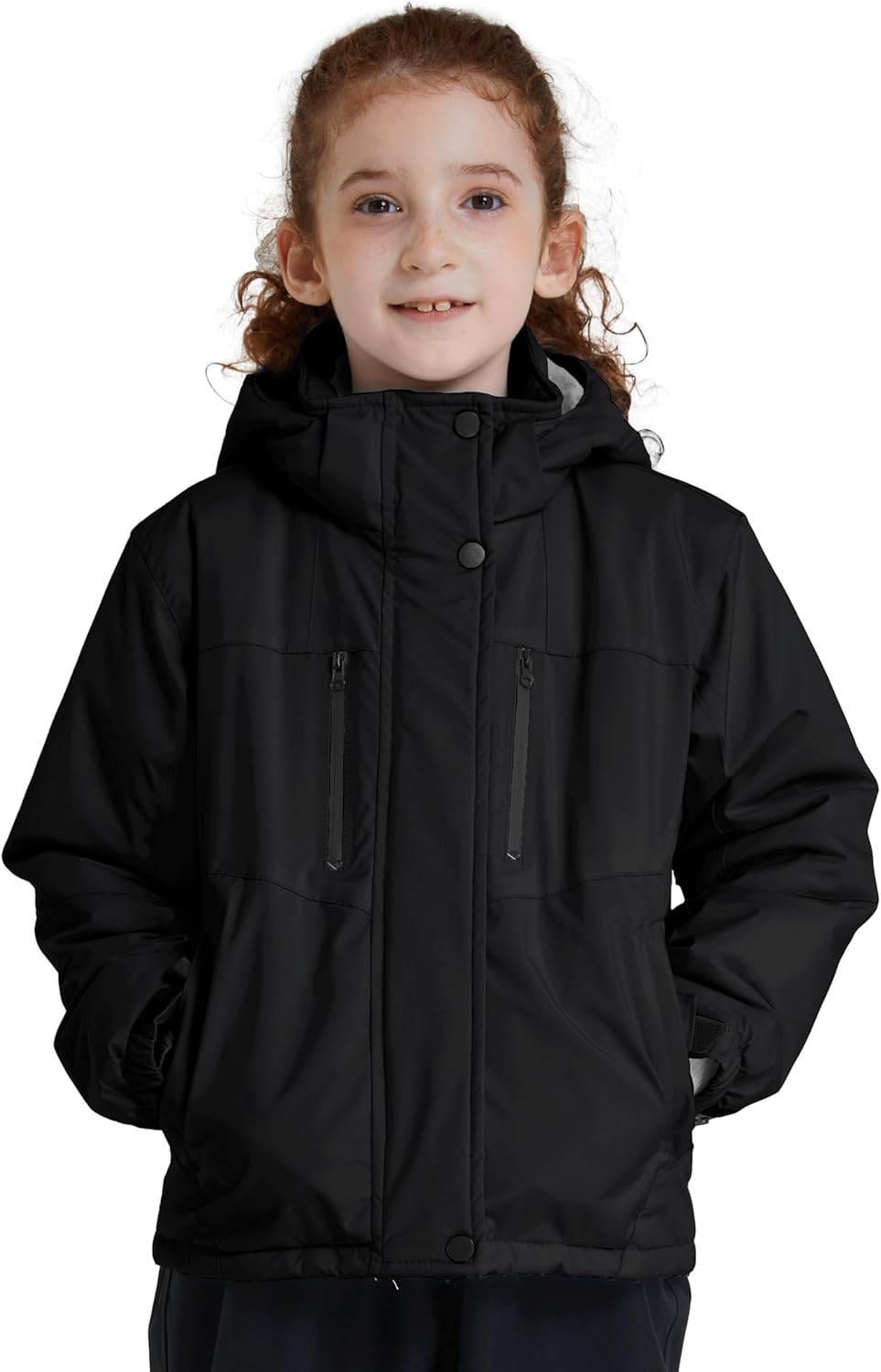 ZSHOW Girls' Ski Jacket Waterproof Fleece Raincoat Windproof Warm Winter Coat with Detachable Hood - Image 2