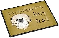 Vista 30 de Caroline's Treasures BB1449JMAT - Tapete de bienvenida de carlino negro, 24 x 36 pulgadas, tapete azul para puerta delantera, para interiores