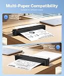 Imprimantes thermiques portables Rongta sans fil pour voyage, imprimante mobile Bluetooth, imprimante sans encre pour école/bureau/maison, compatible avec Android, iOS et ordinateur portable (Noir)