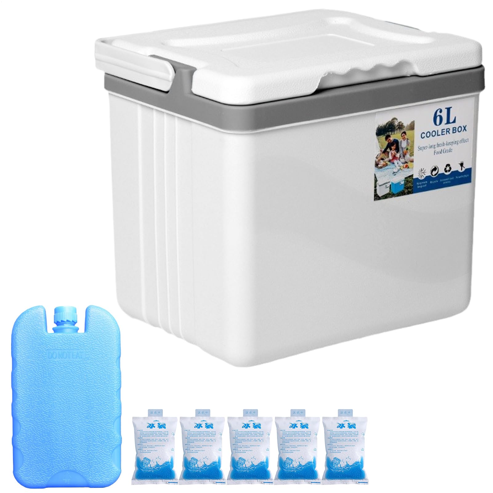 a Baule Portapranzo Isolato Box Freezer Portatile Antigoccia | da Campeggio per Spiaggia, Picnic, Gite, Feste all'Aperto, Barca, Trekking, Campeggio e Outdoor