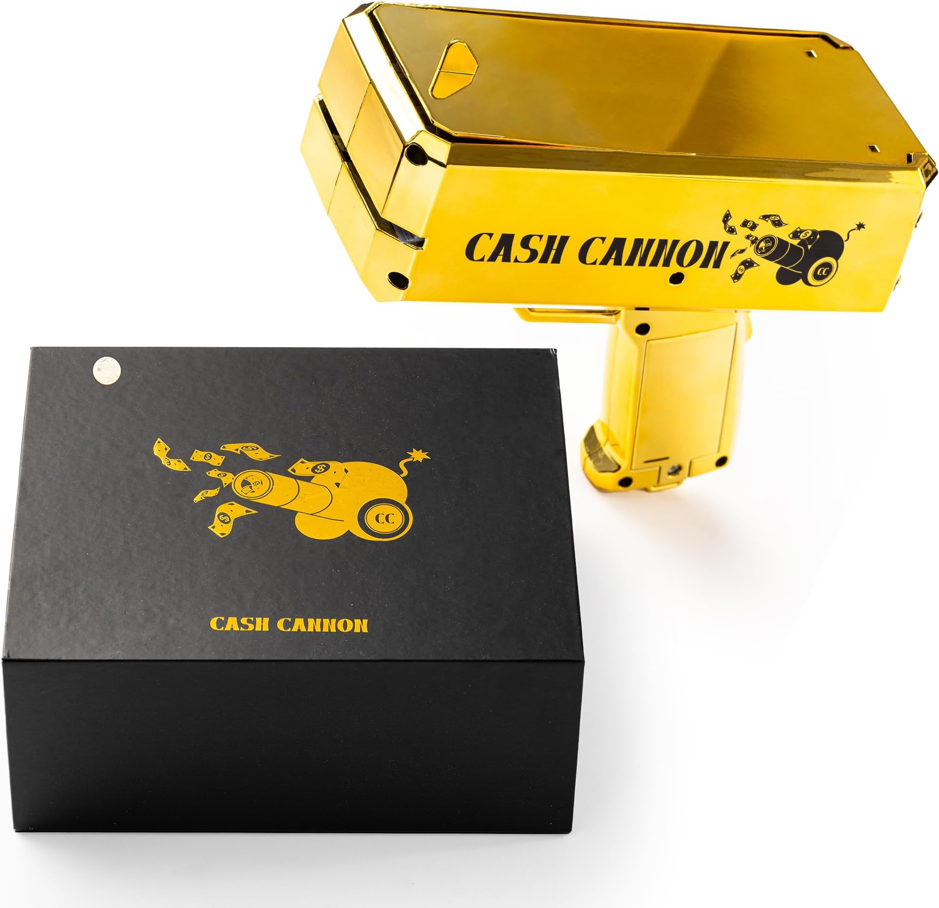 Cash Cannon Money Gun - Automatic Cash Shooter for Real or Toy Dollar Bills - Money Launcher Prop Gun Set for Birthdays, Celebrations, Bachelor Parties, Photo Booth, Movie Set - Complete Accessories