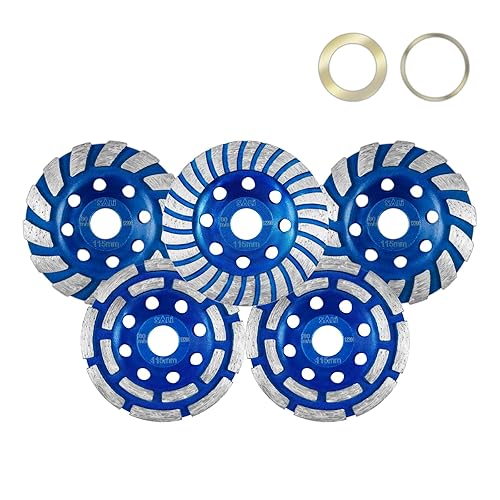 Miniatura 7 de SALI Rueda de amoladora de diamante para hormigón de 4 1/2 pulgadas para pulido y limpieza de superficies de piedra, hormigón, cemento, mármol,