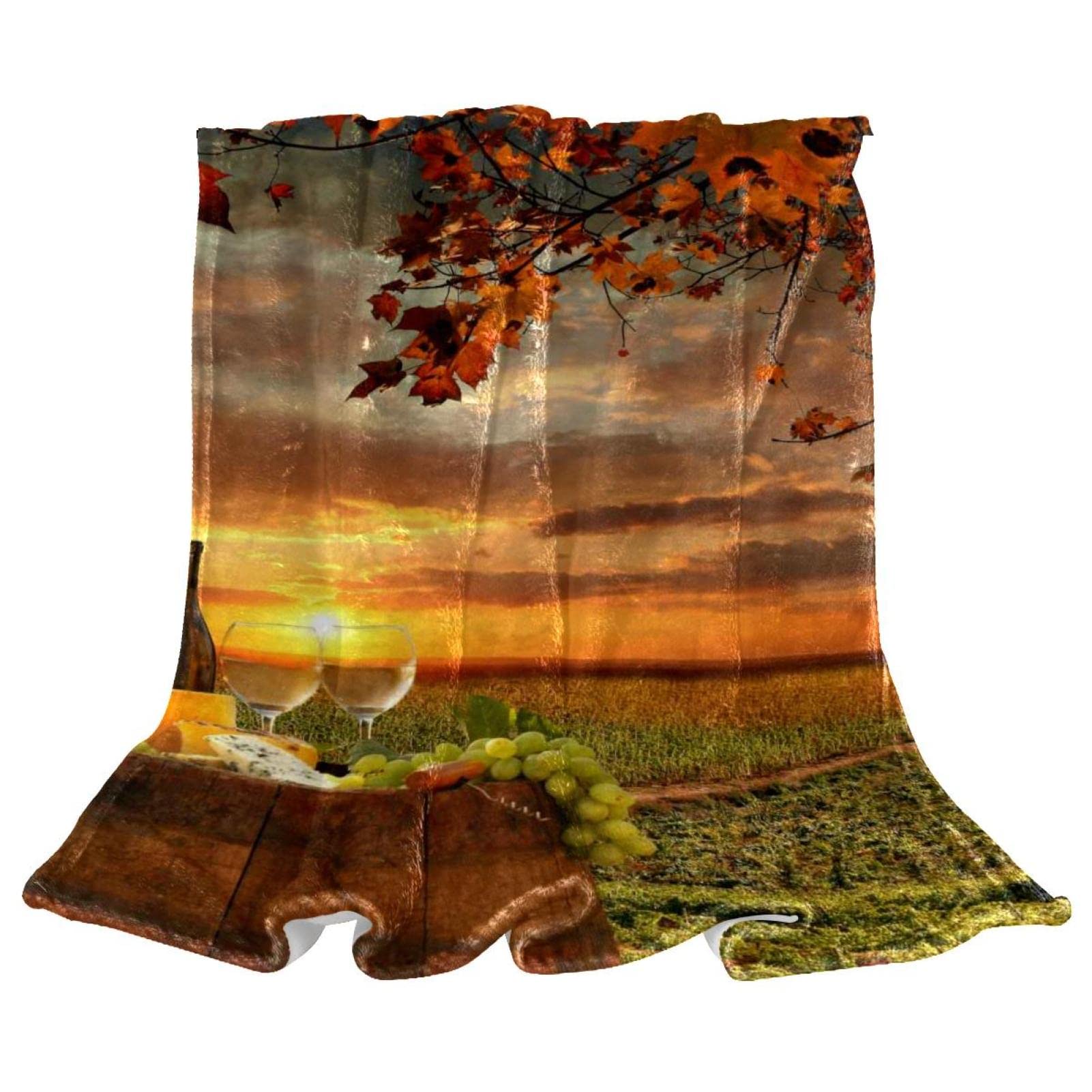 Couverture polaire de literie plaid canapé chambre paysage automne