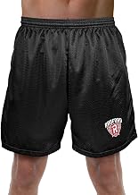 Collegiate Official NCAA Men's Athletic Mesh Lined Workout Gym Shorts 7" Inseam Primary Logo Collection, Black