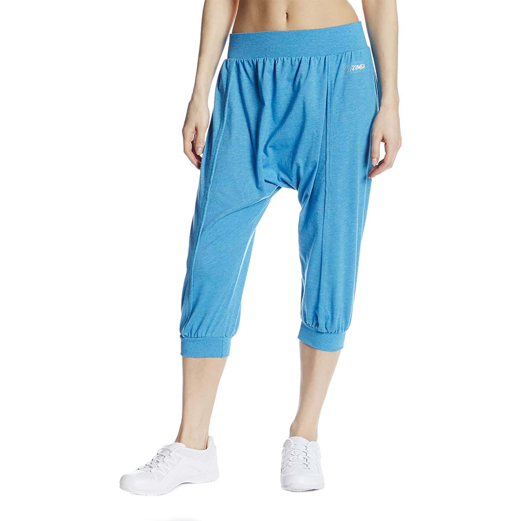 Zumba Capri Pantalon Harem de Entrenamiento Fitness Mallas de Deporte de Mujer, Bangin' Blue, M