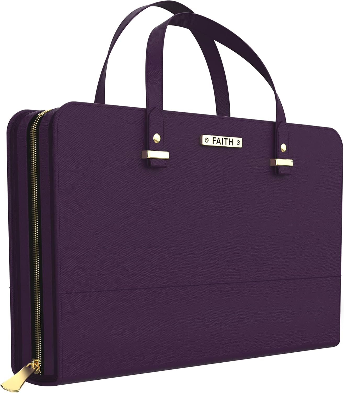 DEHITE Bible Bags for Women - Leather Bible Carrying Case - Pen Slots - Zippered Pocket - Premium PU Leather