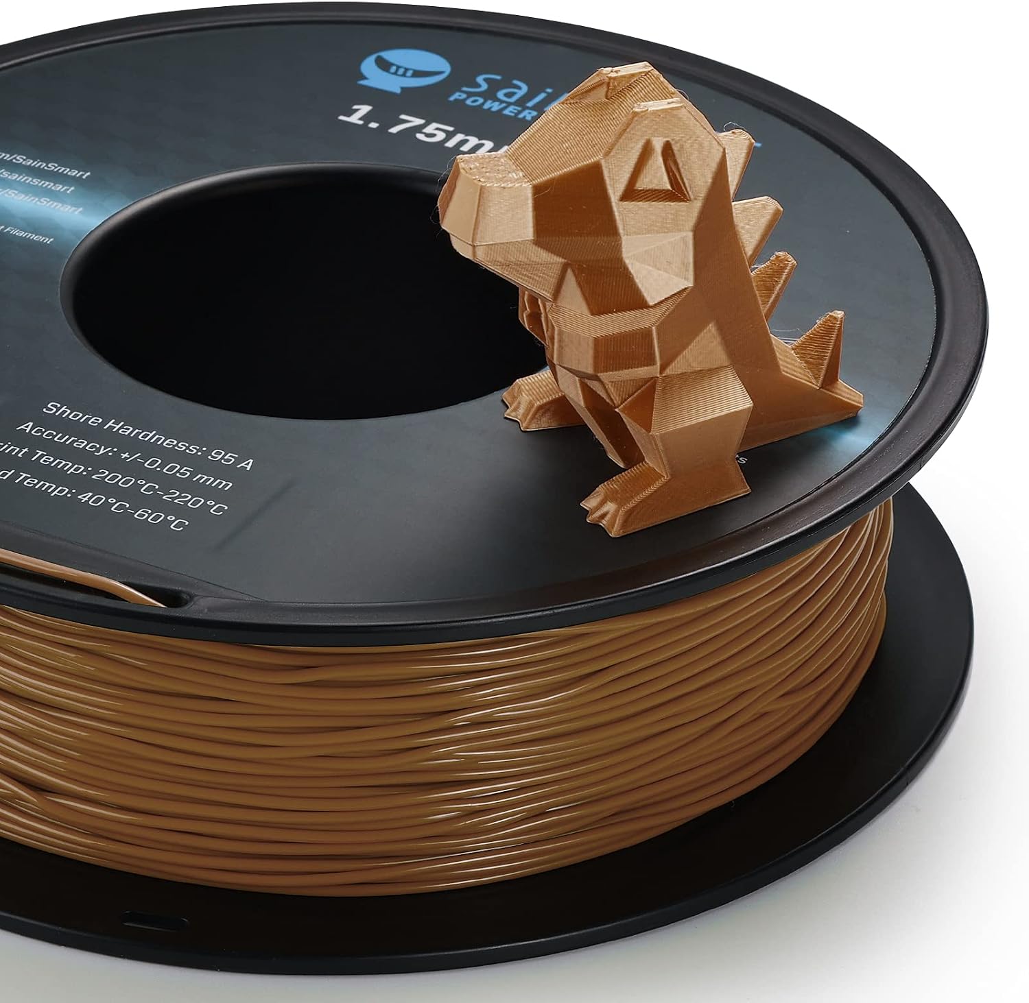 SainSmart TPU Filament 1.75, Caramel Flexible TPU 3D Printing Filament, Solid Color TPU, 1.75 mm, 0.8 kg - Image 4