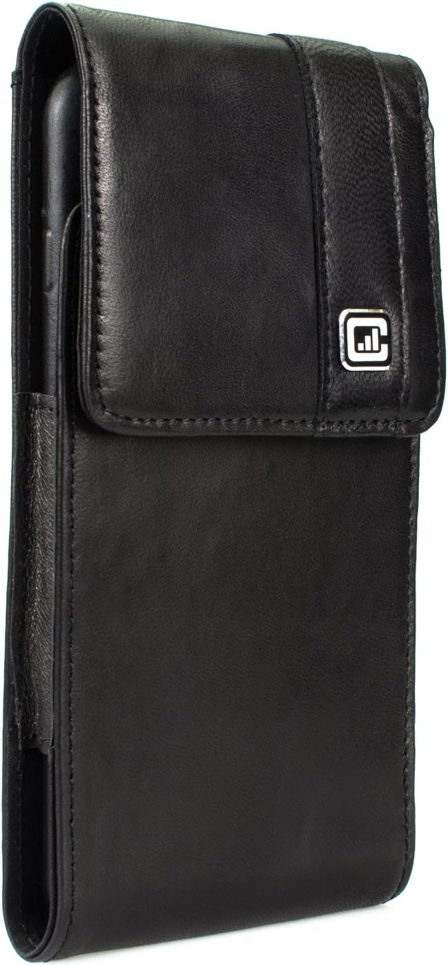 [Gorilla Clip] CASE123 MPS Mk II TLS Premium Genuine Leather Oversized Vertical Swivel Belt Clip Holster for Apple iPhone Xs Max for use with Apple Leather Case, Slim Covers, and TPU Cases