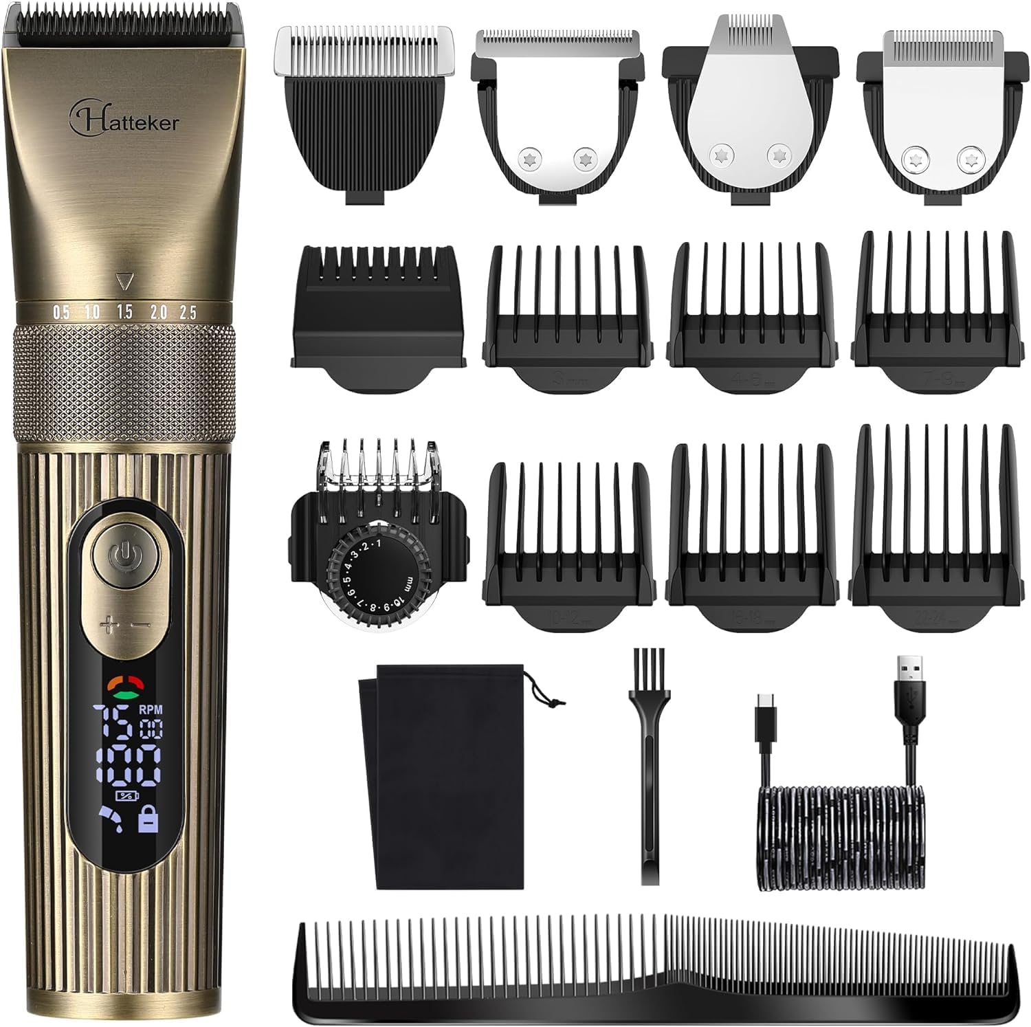 Hatteker Mannen Beard Trimmer Professionele Cordless Hair Clipper Hair Trimmer Scherer Detail Trimmer voor Mannen Waterdicht 4 in 1