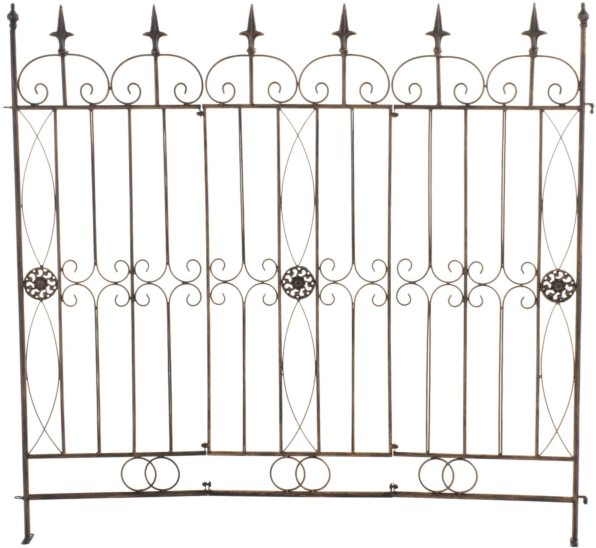 CLP Gartenzaun Mangold Gartenzaun Mangold aus Eisen, Bronze-farbener Rankzaun-Element ohne Betonierung