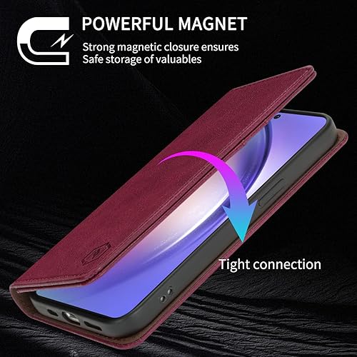 Miniatura 4 de Funda tipo cartera para Samsung Galaxy A54 con bloqueo RFID, soporte de ranura para tarjetas, funda protectora de cuero para Samsung Galaxy A54 (6.4