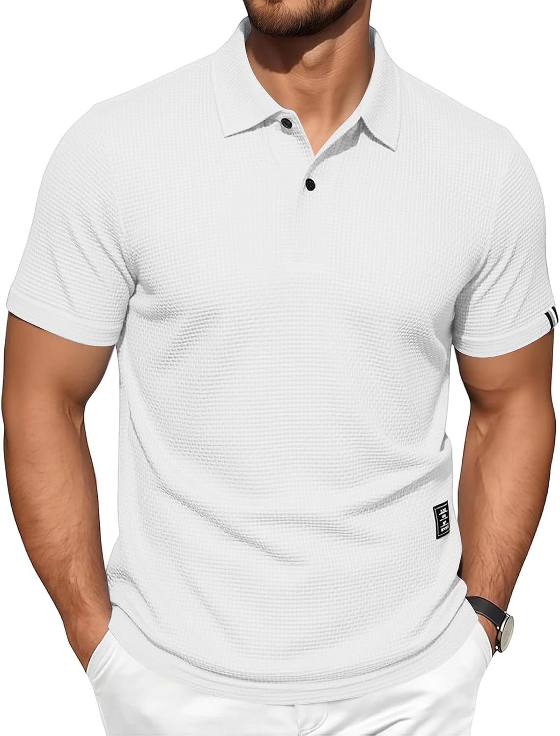 Ymosrh Mens Breeze Polo Shirts Short Sleeve Performance Moisture Wicking Summer Casual Vacation Golf Shirts, S-3XL