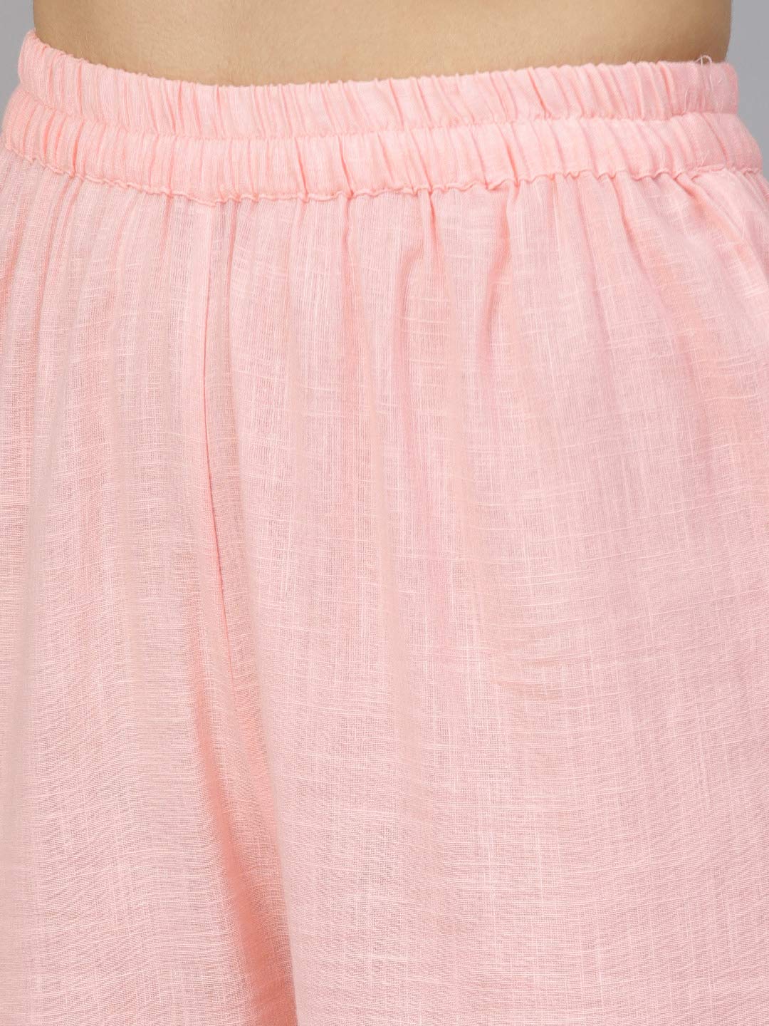 Idalia Cream And Baby Pink Hand Block Print Kurta With Cotton Pants