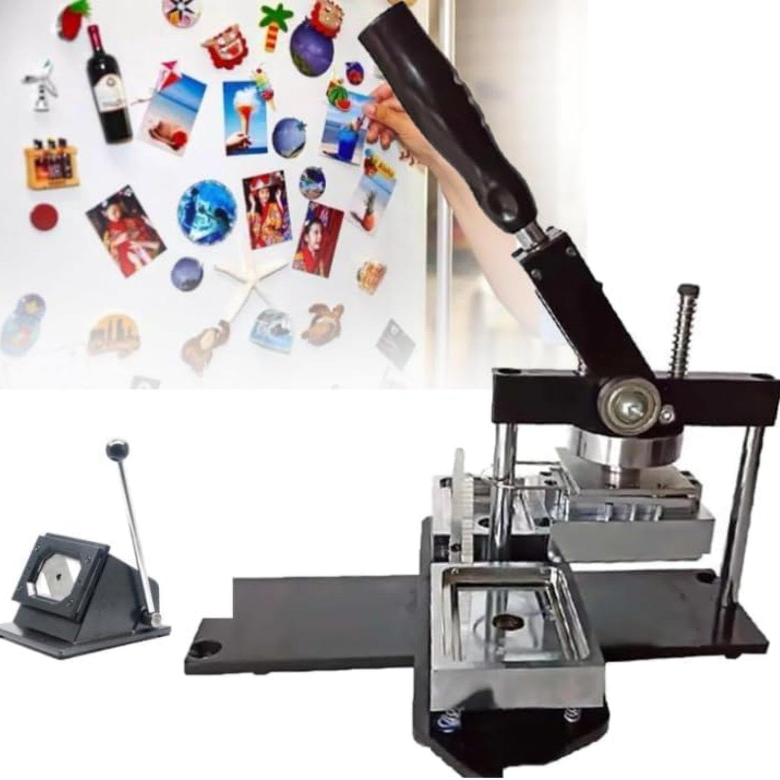 DIY-Kühlschrankmagnet-Hersteller-Set – Erstellen Sie individuelle Fotomagnete und Abzeichen mit mitgeliefertem Papierschneider und 100 Komponenten für personalisierte Heimdekoration