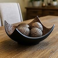 Vista 1 de Seraphic Juego de 5 cuencos decorativos grandes con elegantes orbes/bolas, centro de mesa elegante para mesa de comedor/cocina, sala de estar