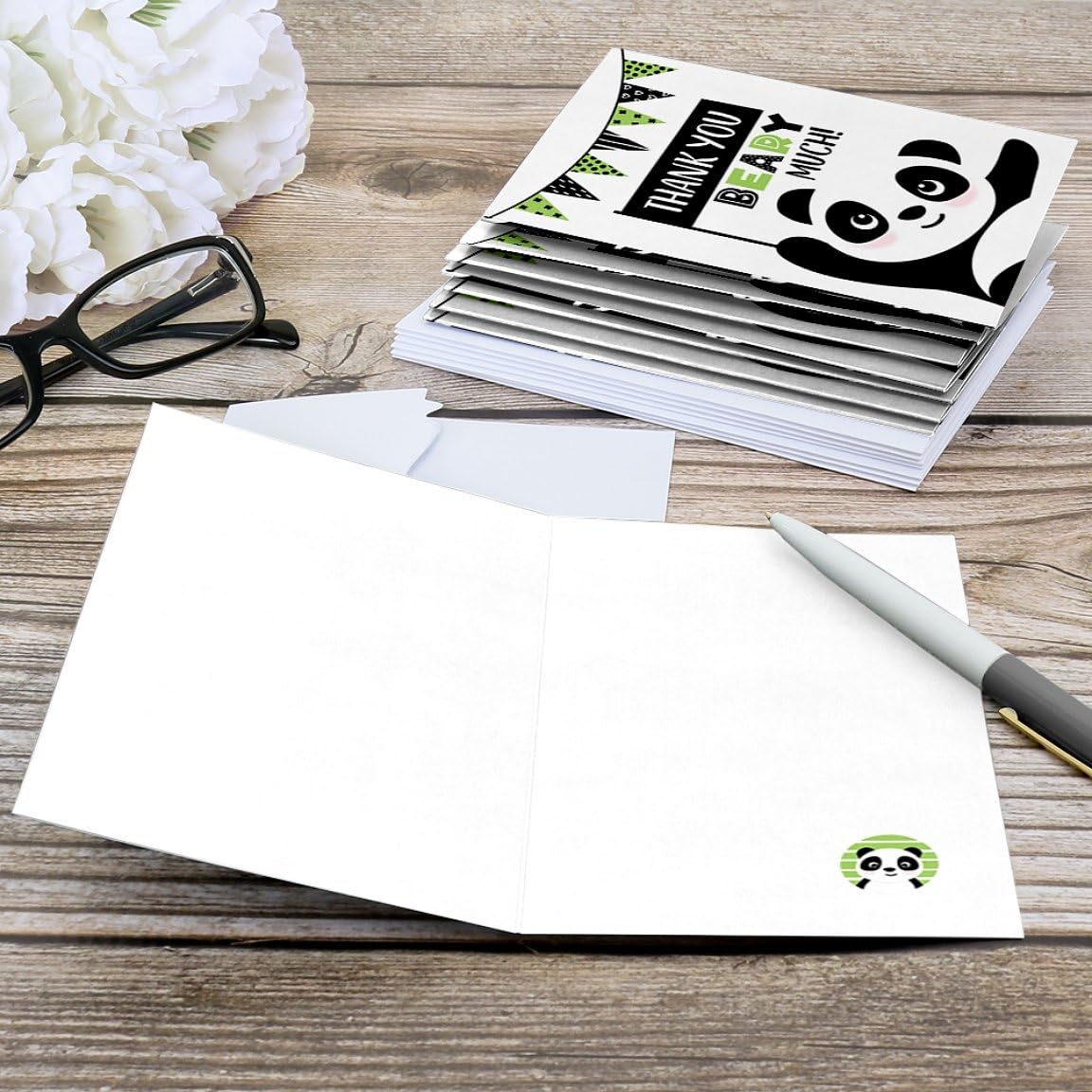 Big Dot of Happiness Party Like a Panda Bear - Baby Shower or Birthday Party Thank You Cards (8 count)