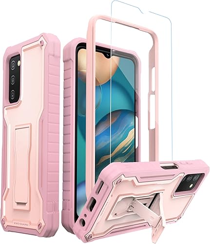 ExoGuard Funda para Samsung Galaxy A03S 5G, funda de goma resistente a prueba de golpes con protector de pantalla para teléfono Samsung A03S 5G,
