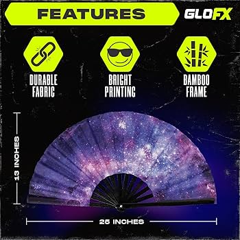 KLFファン垂涎Space ‎–『Space』 Amazon.com: GloFX Folding Fan - Galaxy - Large Rave Clack