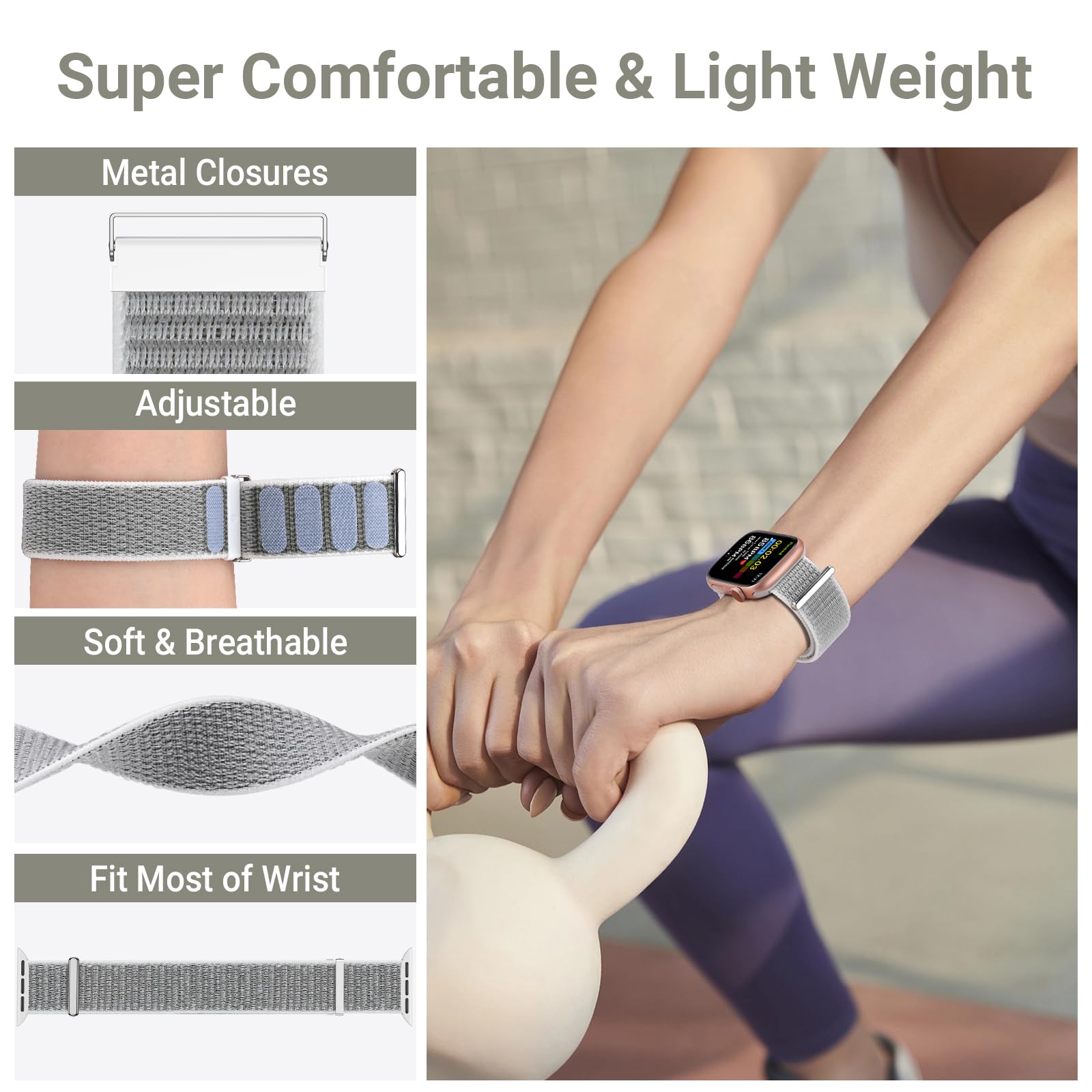 Higgs Nylon Cinturini Compatibile con Cinturino Apple Watch 49MM 45MM 44MM 42MM 41MM 40MM 38MM,Donna Uomo Cinturino Sportivi Nylon per iWatch Ultra 2 Series 9 8 7 6 5 4 3 2 1 SE,Regolabile