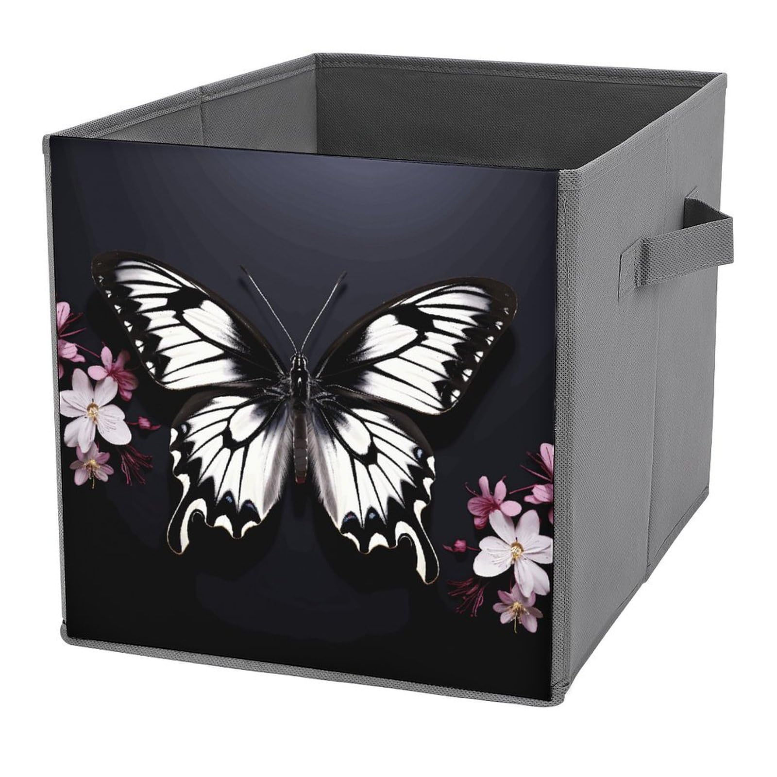 Bacs de rangement pliables pour vêtements linge de lit et livres motif papillon