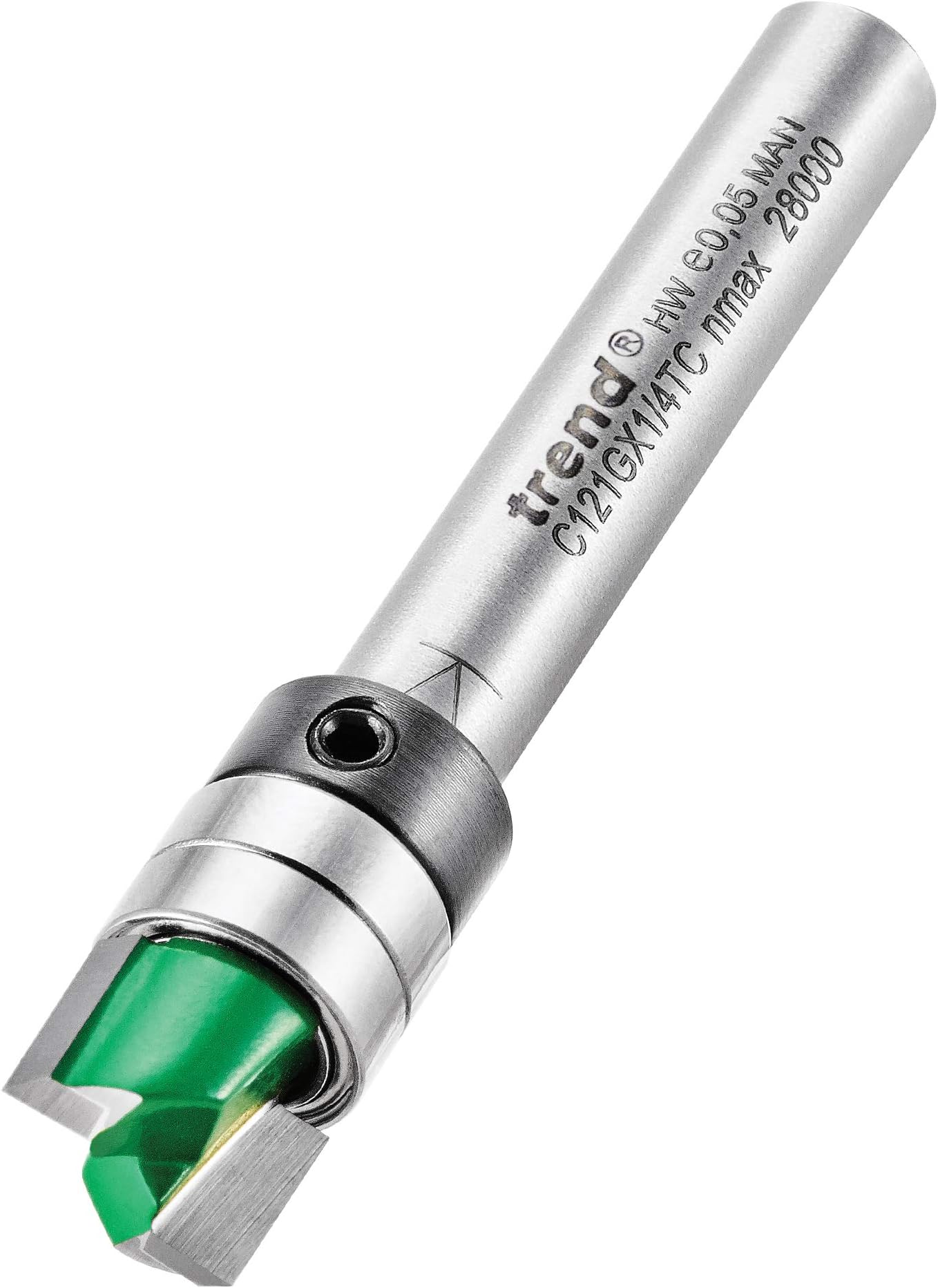 – Trend CraftPro Guided Profiler Router Cutter Bit, 1/4 Inch Shank, 9.5mm Cut Diameter & 6.35mm Cut Length, Tungsten Carbide Tipped, C121GX1/4TC