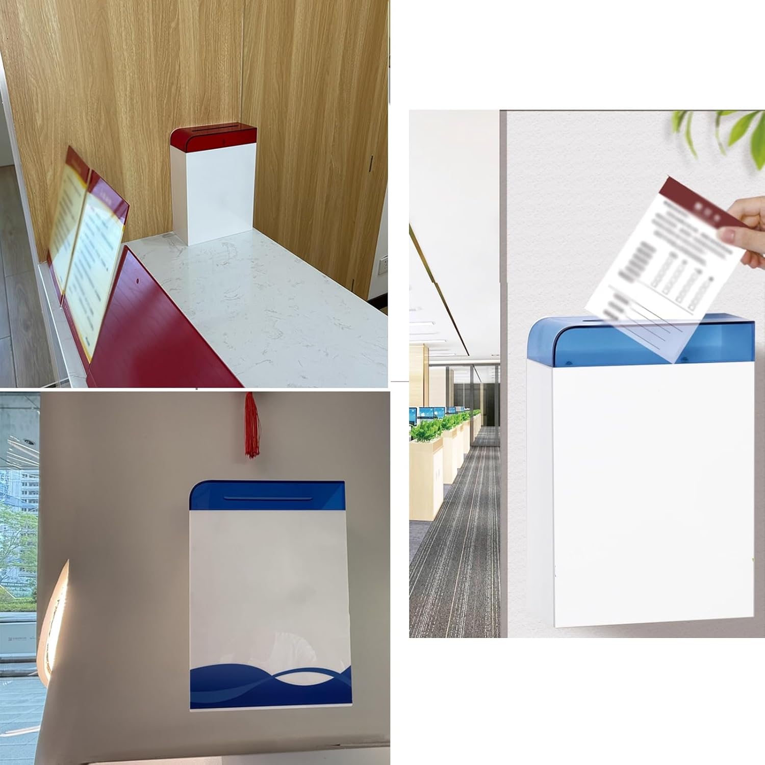 Plastic Mailbox with Galvanized Lock Bumpy Rounded Design Water Proof Mailboxes for Home Use Wall Mounted Mailbox with Back Hoist Hole