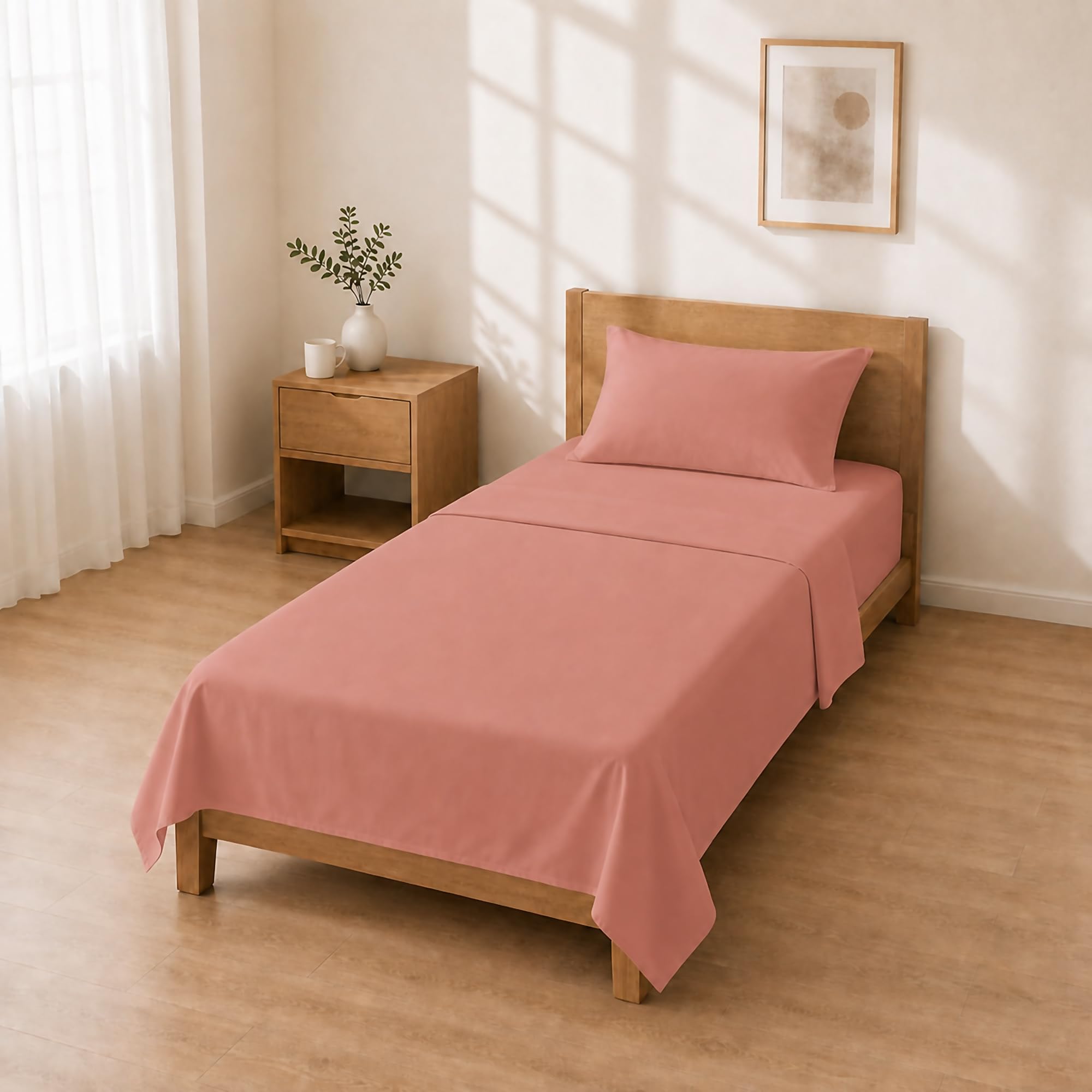 Homebliss Microfibre Bed Set 90 x 200 + 30 / 160 x 280 cm + 50 x 80 cm, Pink