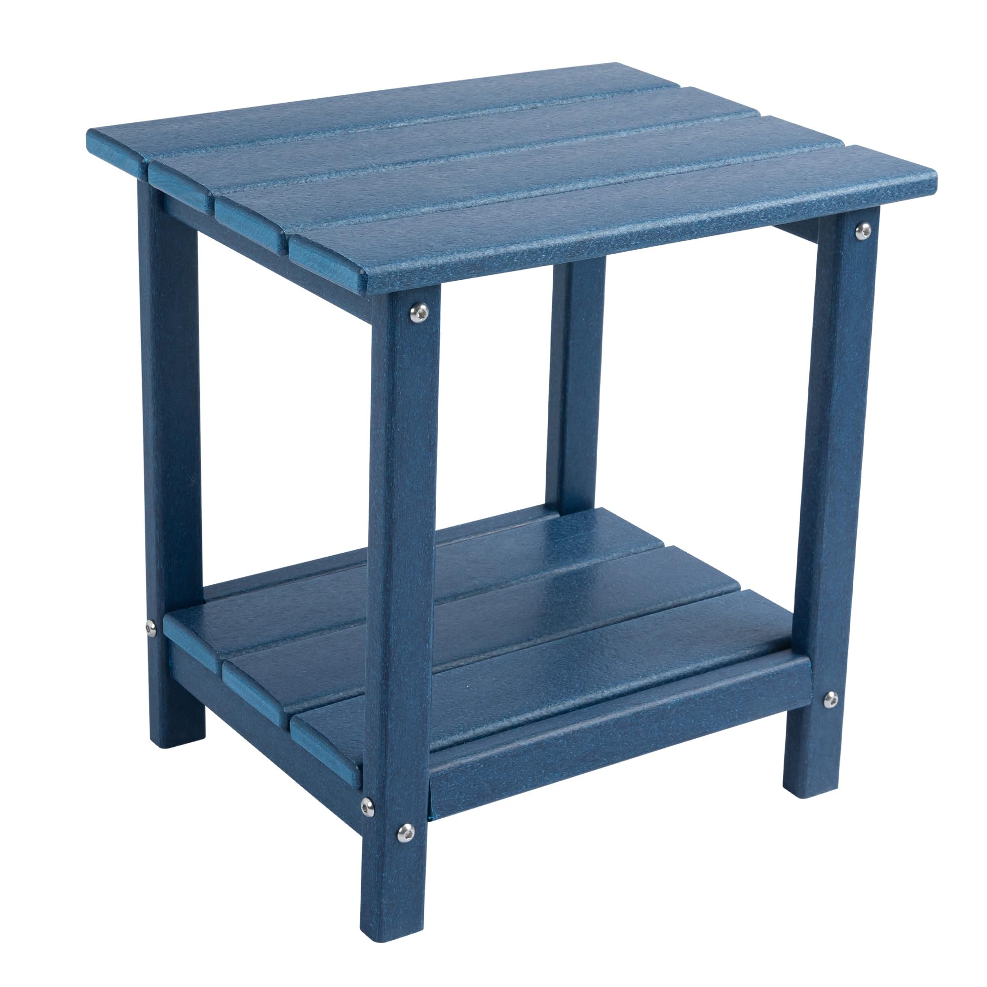 Magpie Fabrics Adirondack Double End Table, Outdoor Waterproof Weather Resistant Side Table for Patio Garden Yard Living Room - Navy