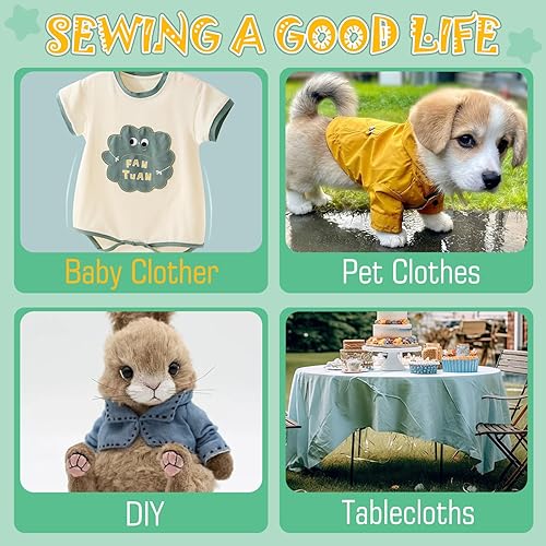 Miniatura 7 de Nupec Máquina de coser de mano, mini máquina de coser de mano portátil inalámbrica para principiantes, hogar y viajes, reparaciones rápidas,