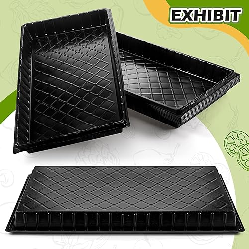 Miniatura 3 de Yinder Juego de 20 bandejas de inicio de semillas con cúpula de 72 celdas y bandeja de 1020 sin agujeros con 100 etiquetas para iniciación