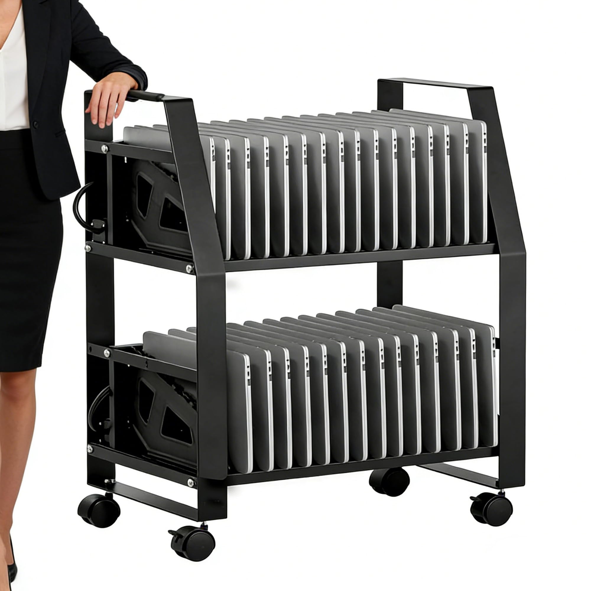 32 Laptop Charging Cart Up to 15.6", Charging Station for Tablets, Office and Classroom Use