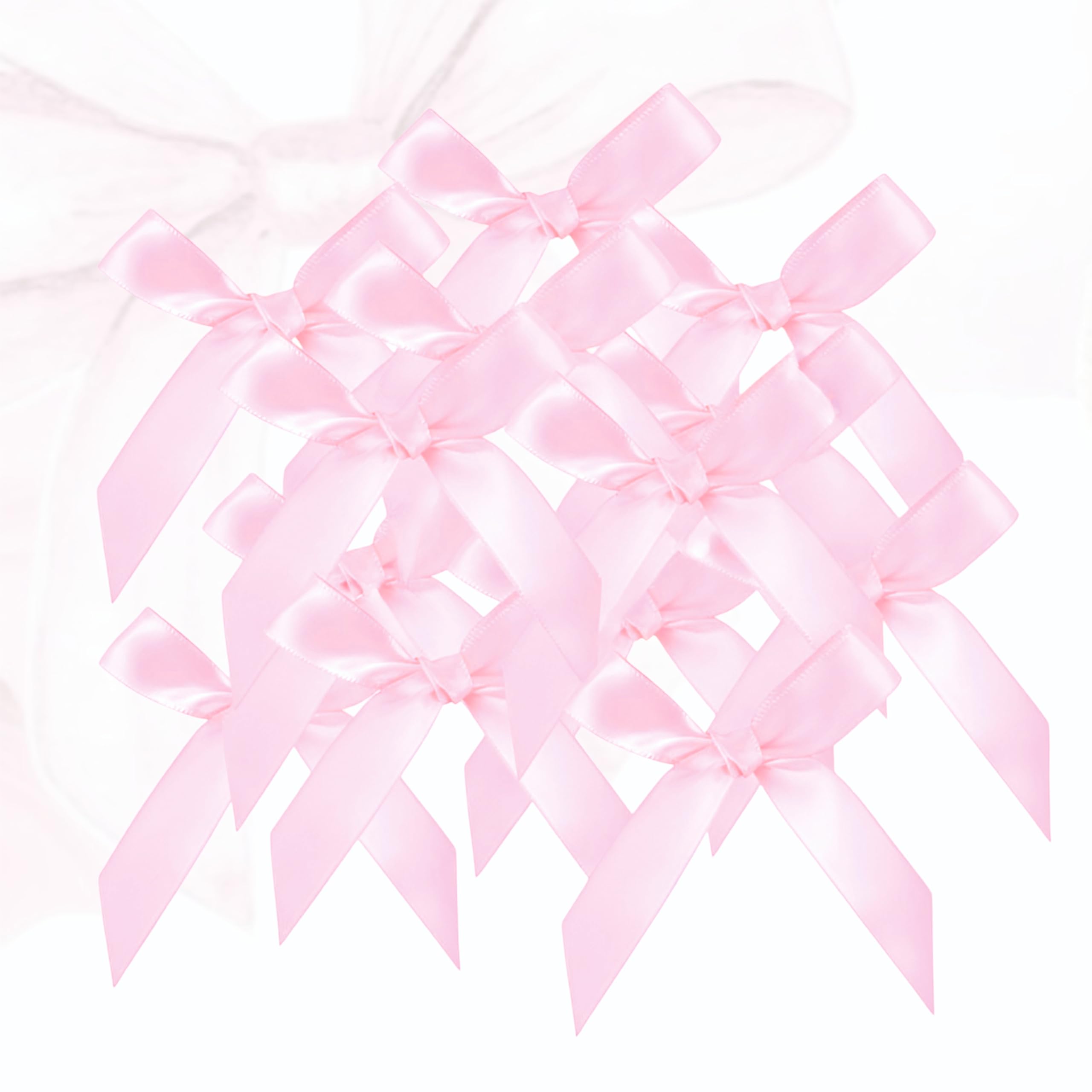 Pink Satin Decorative Ribbon Bows, 10 Pack for Party Decor, Wall Decoration, Home Decoration Items-image-27