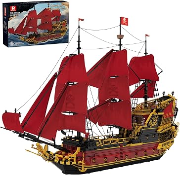 Reobrix Queen Anns's Revenge Ship Model Kit for Adult,XXL Pirate Ship 66049