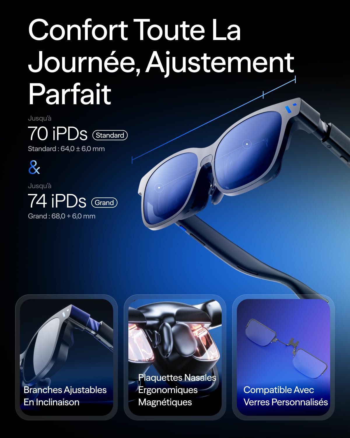 VITURE Beast Lunettes XR, 174” 1200p 58° FOV, VisionPair™ 3DoF Intégré, Harman Audio, Lunettes AR pour iPhone/Android/Mac/PC/Switch 2 – Les Plus Grandes. Les Plus Lumineuses. Les Plus Intelligentes.