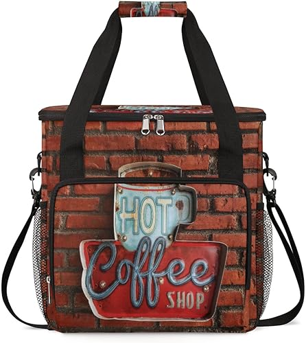 Cafetera vintage de ladrillo rojo para cafetera, bolsa de transporte de viaje, bolsa de almacenamiento compatible con Keurig K-Mini o K-Mini Plus