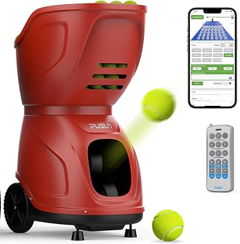 Smart Tennis Ball Machine PT-9001-Pro - APP Controlled Auto Feed, 26 Training Modes, 150 Ball Capacity, 7-10Hr Battery Life, Suitable for All Level Players