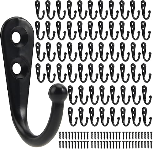 Paquete de 60 ganchos de pared para colgar, ganchos pequeños resistentes para colgar abrigos, montados en la pared para sala de estar, baño, cocina,