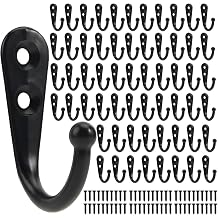 POZEAN 60 Pack Wall Hooks for Hanging, Heavy Duty Small Coat Hooks Wall Mounted for Living Room, Bathroom, Kitchen, Bedroom for Key, Cup, Bag, Hat, Scarf, and More Black