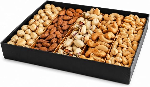 Persis Luxury Roasted & Salted Nuts Gift Box | Pistachios, Cashews, Almonds, Hazelnuts & Peanuts | BRCGS Certified Vegan Hamper for Him & Her | High Protein Savoury Snack