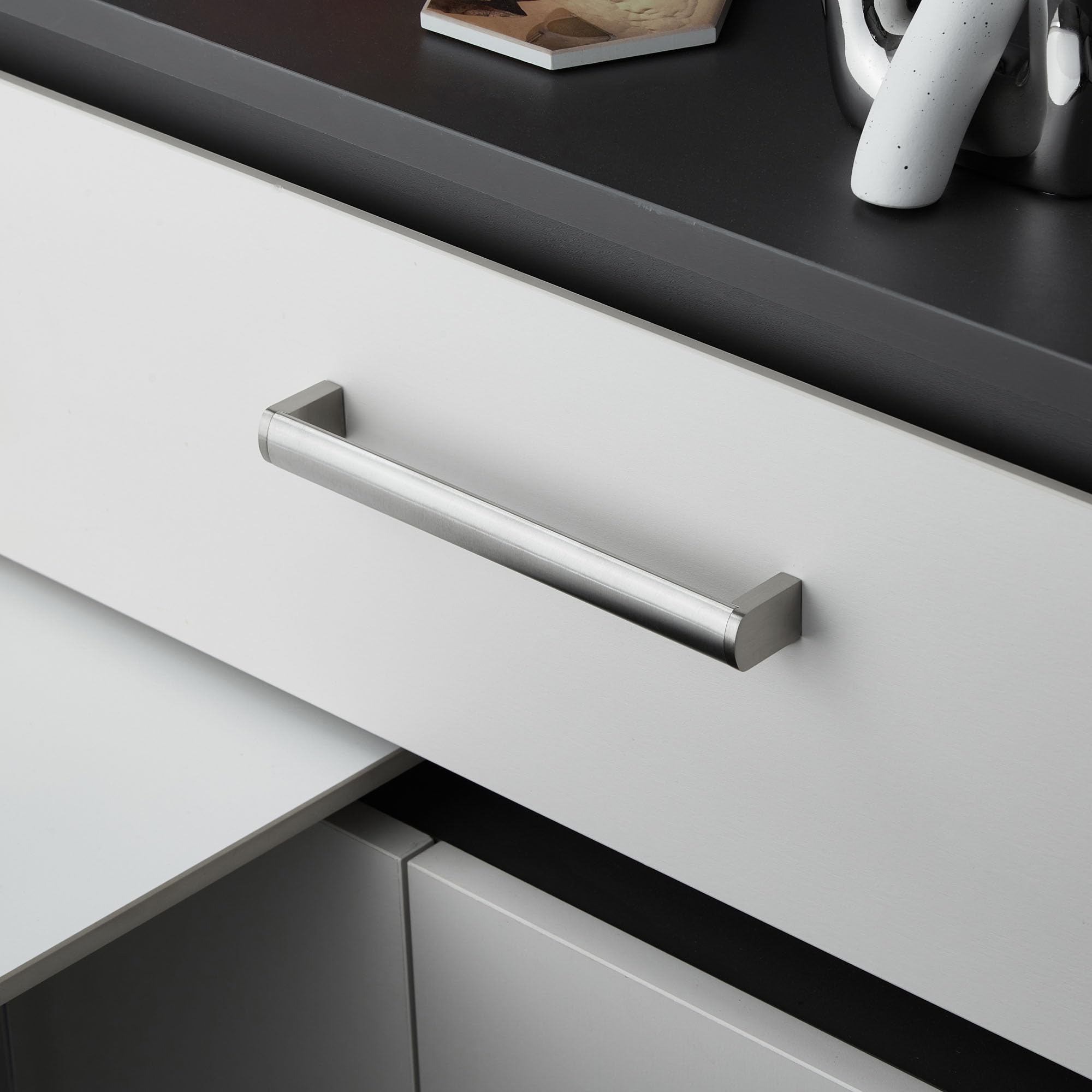 Stahlia Uchwyty meblowe ze stali nierdzewnej, 160 mm, owalne (15 sztuk)