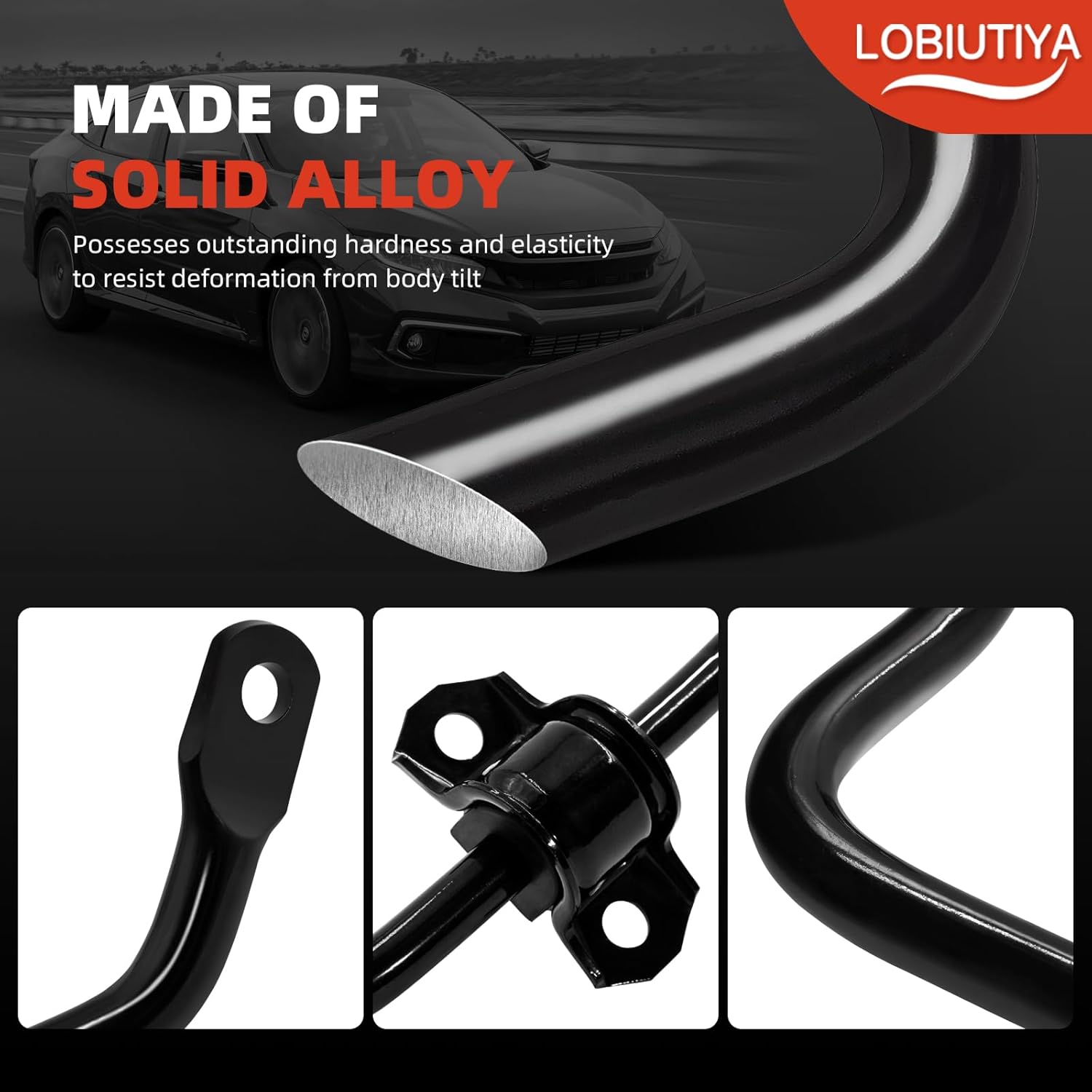 [16mm] Rear Sway Bar Kit Compatible with 2016–2021 Honda Civic (2 & 4 Door),with Front & Rear Sway Bar Links, Replaces 52300-TBA-A02 51320-TBA-A01 52320-TBA-A01K 750865 K750874