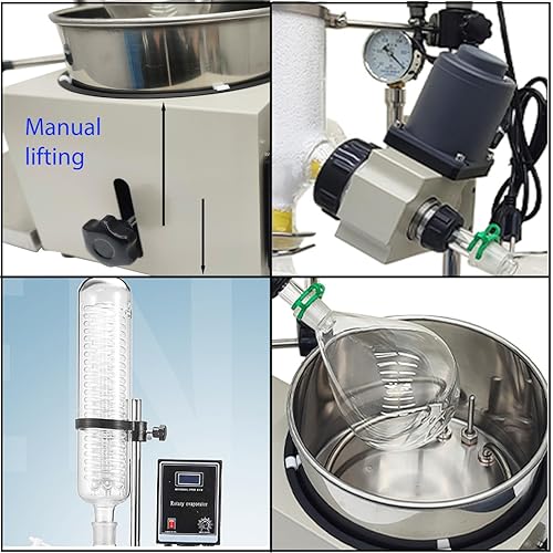 Miniatura 4 de Evaporador rotatorio de laboratorio 110V 2L sistema de destilación al vacío eléctrico wtih120mm Lift para aceites esenciales y laboratorio, control