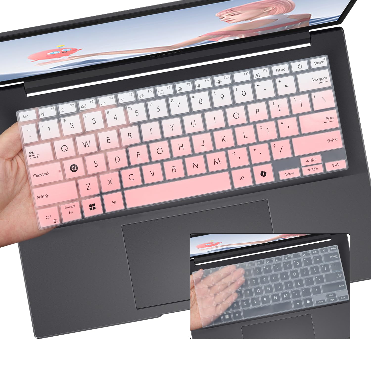 Housse Clavier Silicone Pour ASUS Vivobook S 14 OLED - Modèles M5406, S5406 - Protection Anti-poussière, Eau - 11