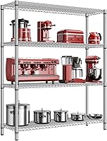 Vista 53 de Estantería de almacenamiento de alambre de 450 libras, estantería de 3 niveles, organizador de acero, estante de alambre para el hogar, cocina, Cromo