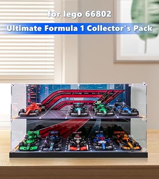 Acrylic Display Case Compatible with Lego Speed Champions 10-in-1 F1 Car 77242,77243,77244,77245, Organisation Display Case for 77246,77247,77248,77249,77250,77251 (Display Case Only)