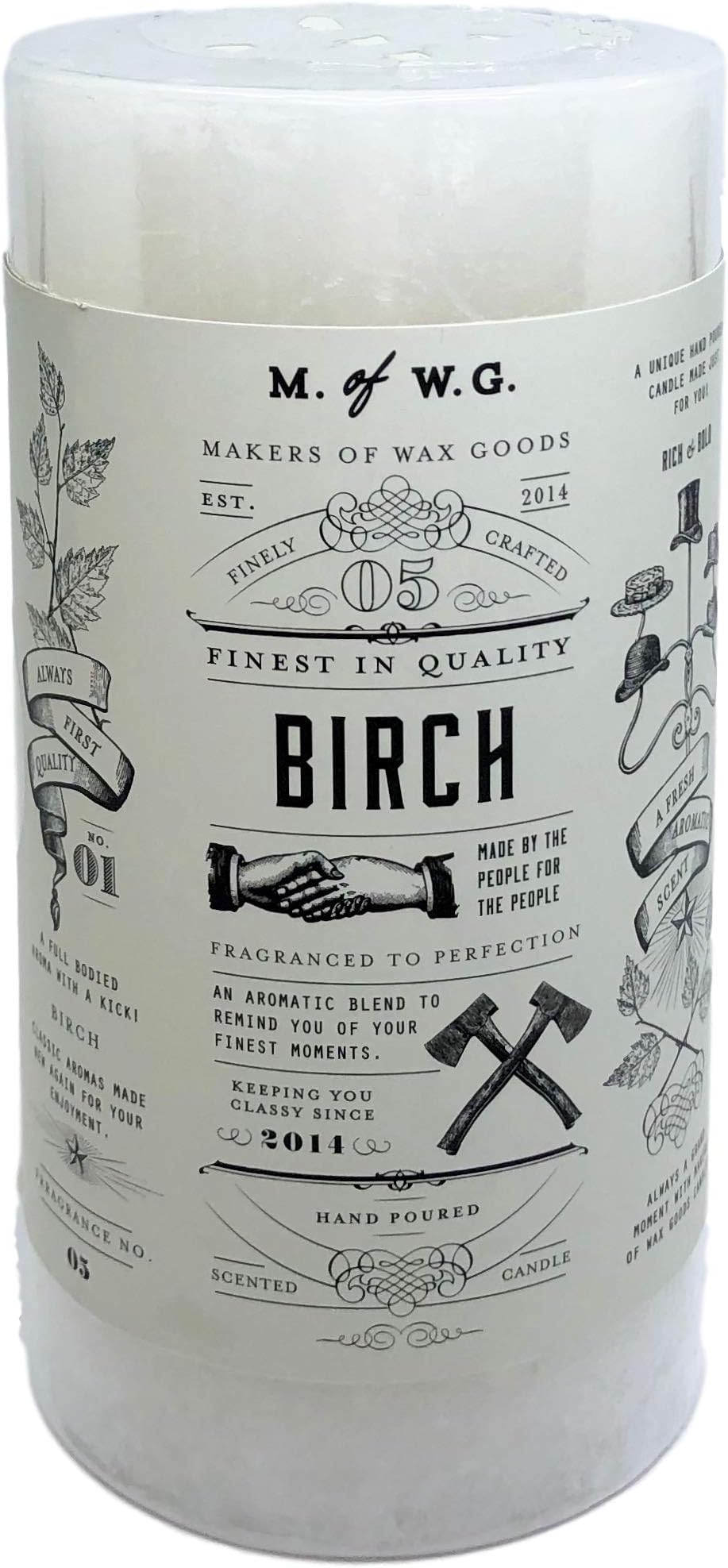 Makers of Wax Goods Birch Scented 3 in x 6 in Pillar Candle