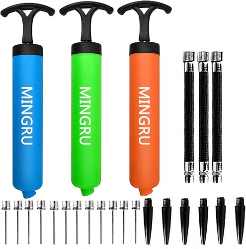 Bomba de bolas para baloncesto, fútbol, voleibol, rugby, waterpolo y otros inflatables. Bomba de aire, agujas y boquillas incluidas.