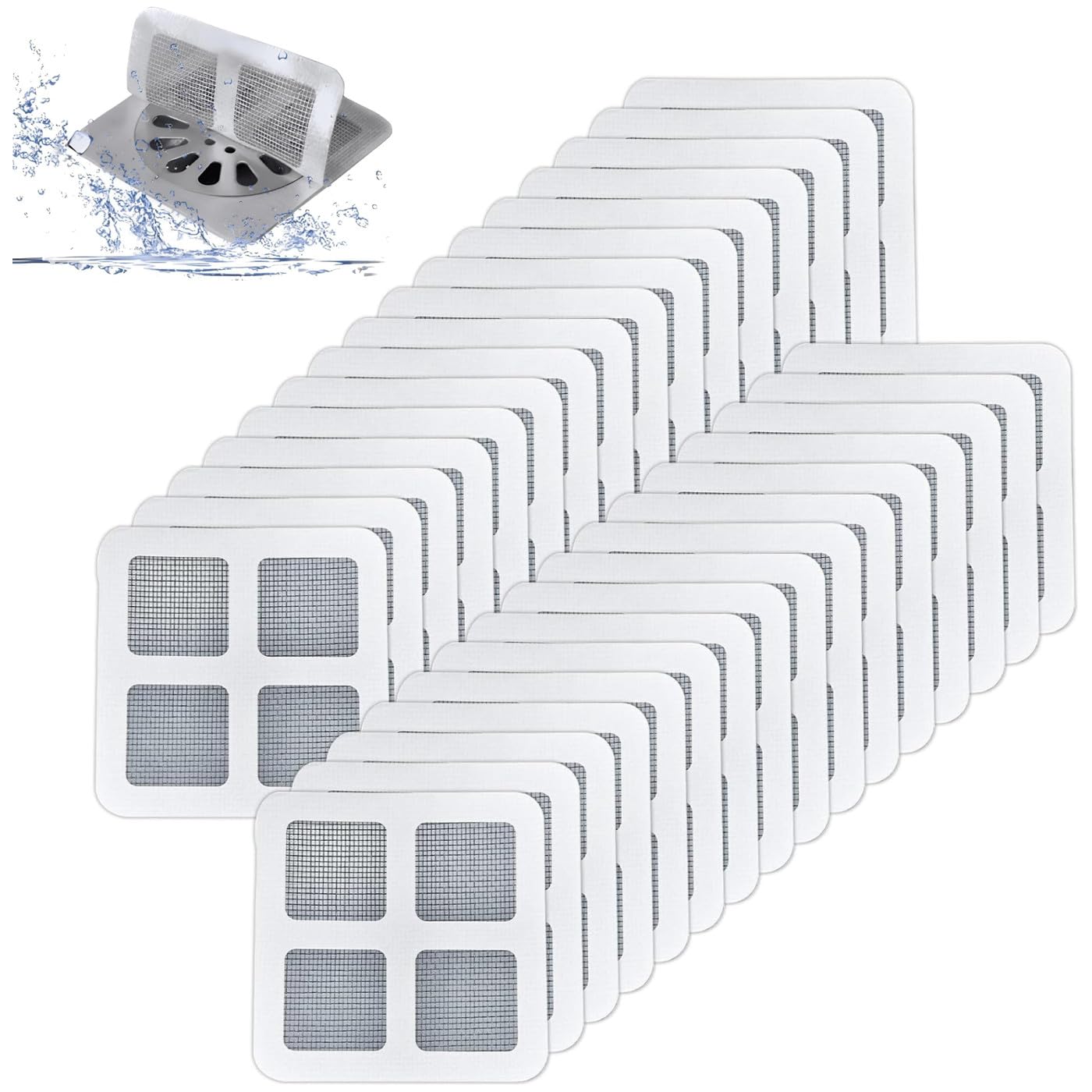 Bessy shop Floor Drain Sticker,100PCS Shower Hair Catcher Sink Drain Cover Mesh Stickers for Bathroom Accessories Apartment Essentials for Kitchen Sink