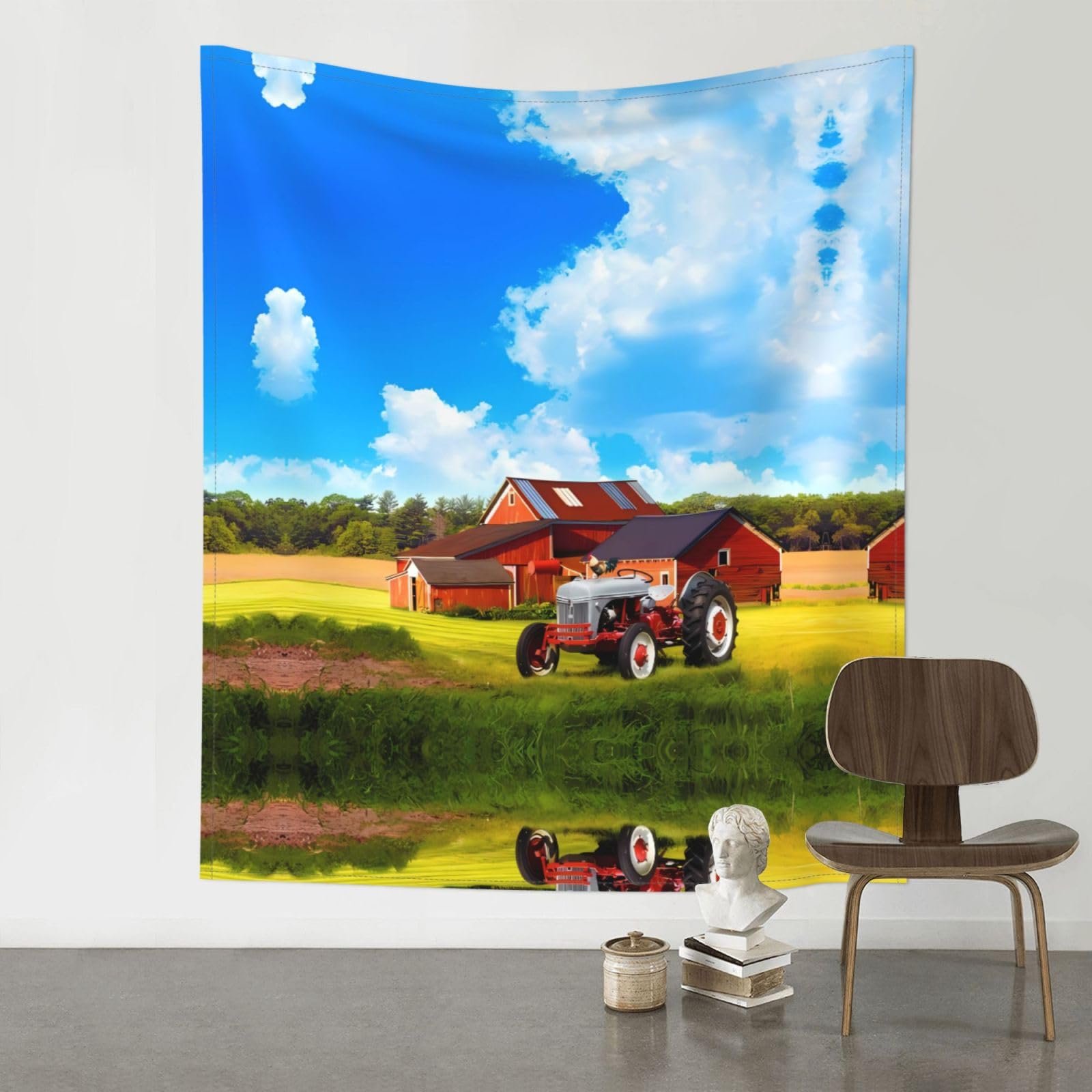 YYHHAOFA Company Farm Tractor Prints 60x51in Wall Tapestry – Durable Polyester Throw for Dorm, Beach, & Home Decor