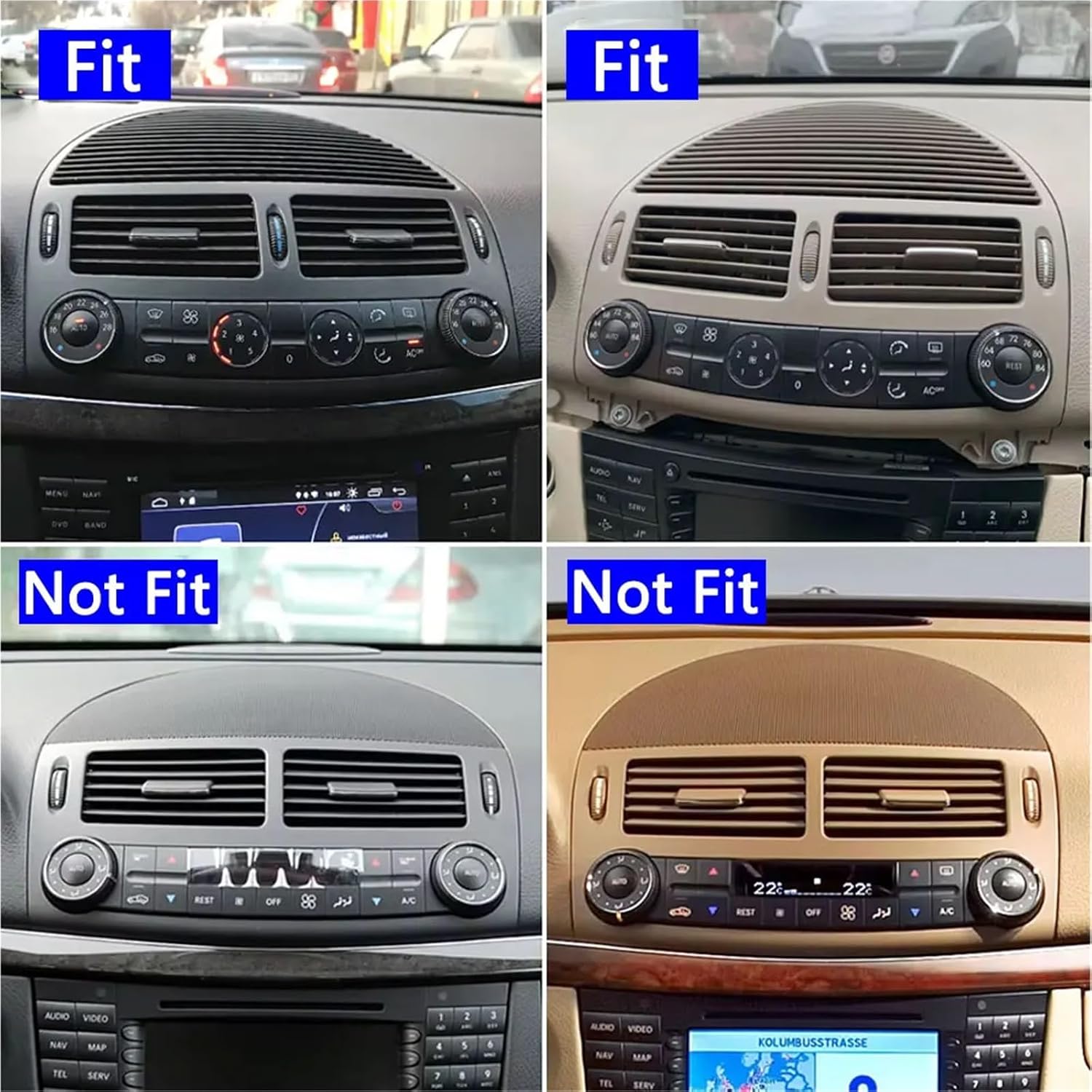 W211 Car Front Air Conditioning Central AC Vent Air Vent Grille Panel Cover Compatible With Benz E Class 2003-2008 21183000547241(Yellow Speaker Cover)